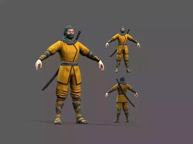 Ninja outfit Low-poly 3D model