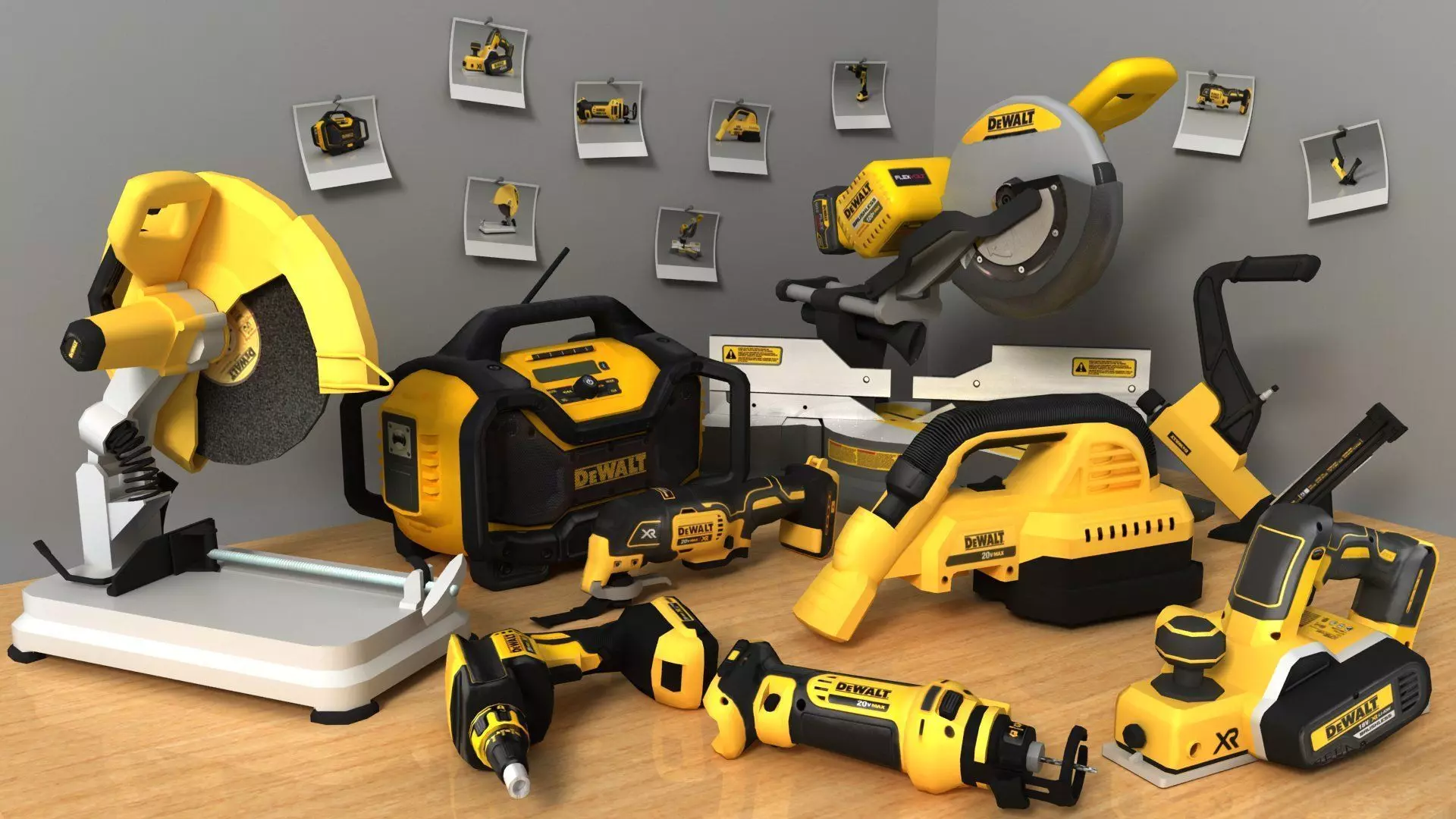 Dewalt 9 tools Low-poly 3D model