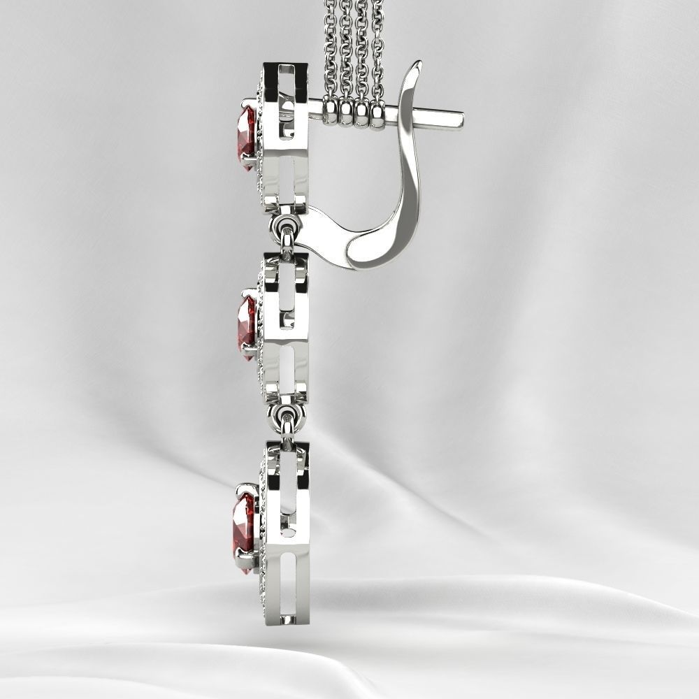 Ruby Gold Ring with Earrings Set 3D print model_18