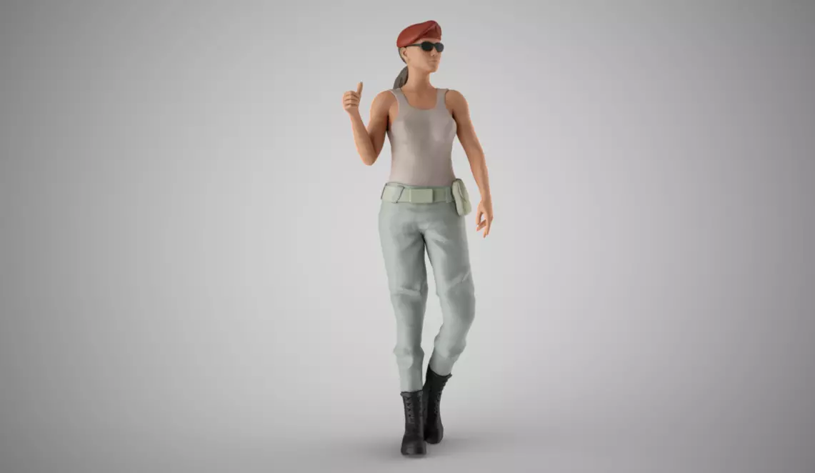 Soldier Girl 3D print model