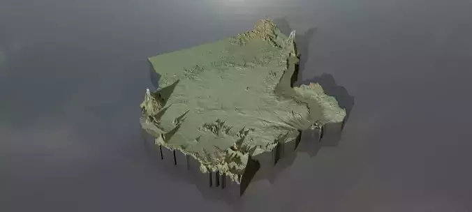 High-resolution heightmaps and geometry for Uganda Texture