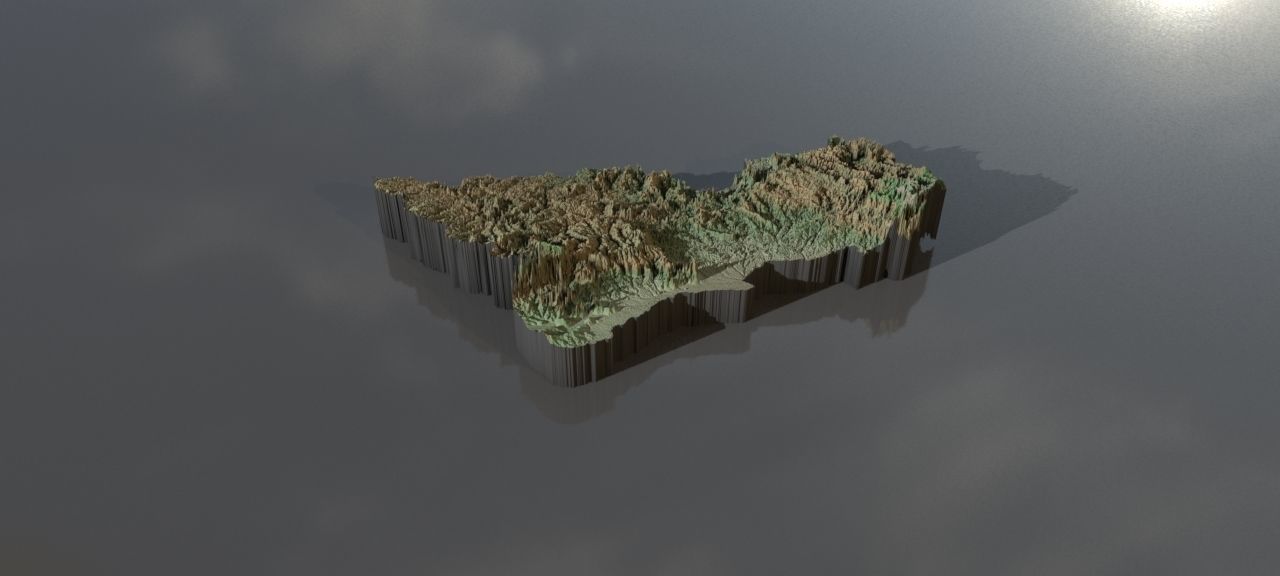 Heightmaps and geometry for Central African Republic Texture_1