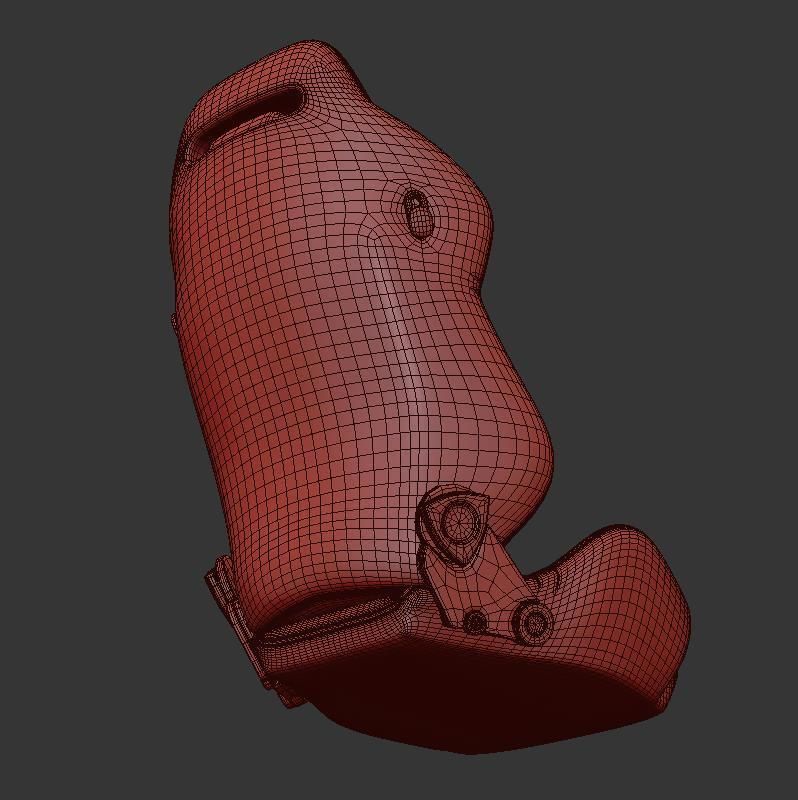 Racing seat Recaro and Wheel MOMO 3D model_22
