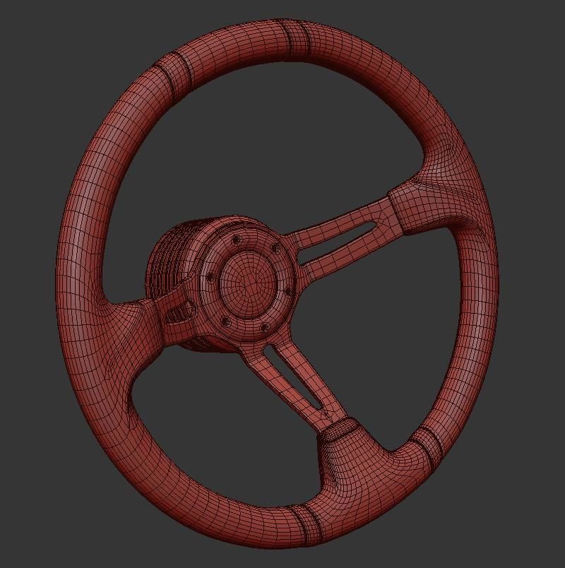 Racing seat Recaro and Wheel MOMO 3D model_24