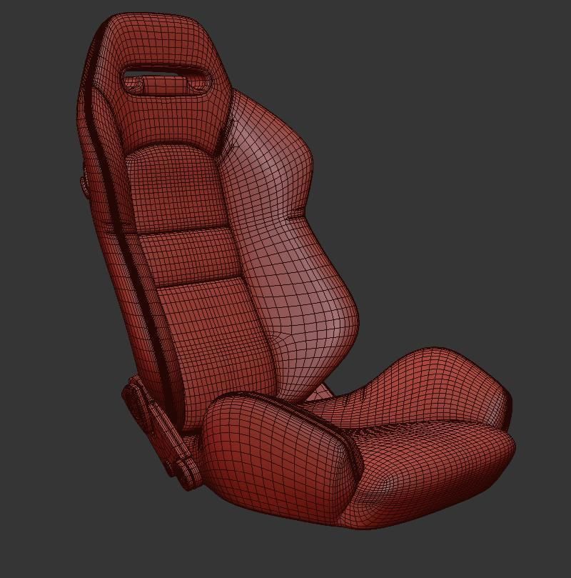 Racing seat Recaro and Wheel MOMO 3D model_21