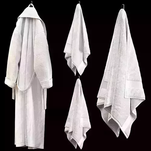 BATHROBE TOWELS WHITE