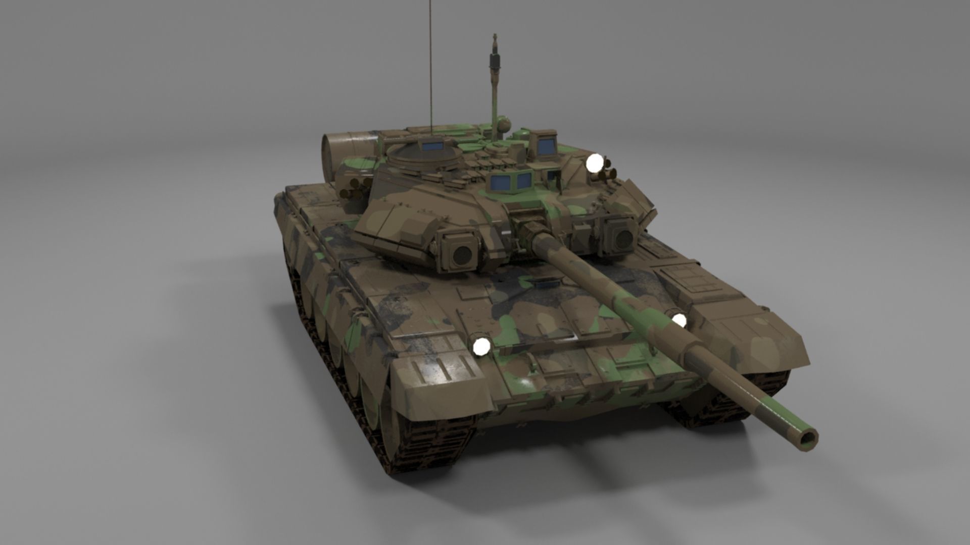Weathered Camouflaged T90A Main Battle Tank 3D Model 3D model_20