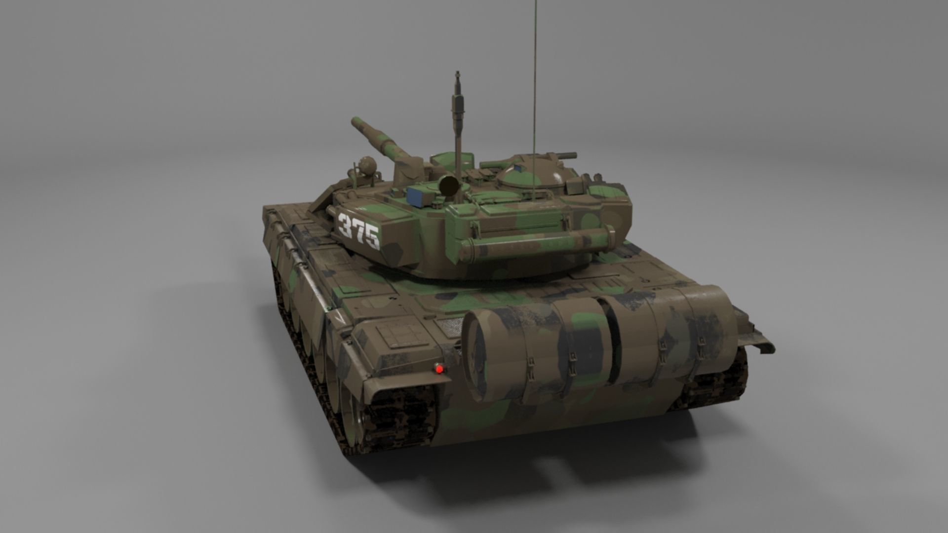 Weathered Camouflaged T90A Main Battle Tank 3D Model 3D model_10