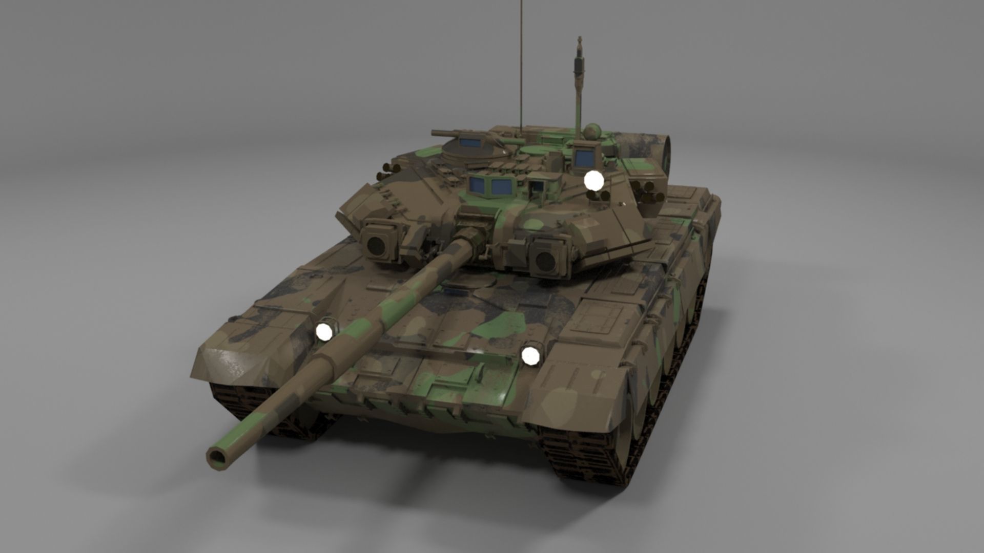 Weathered Camouflaged T90A Main Battle Tank 3D Model 3D model_22