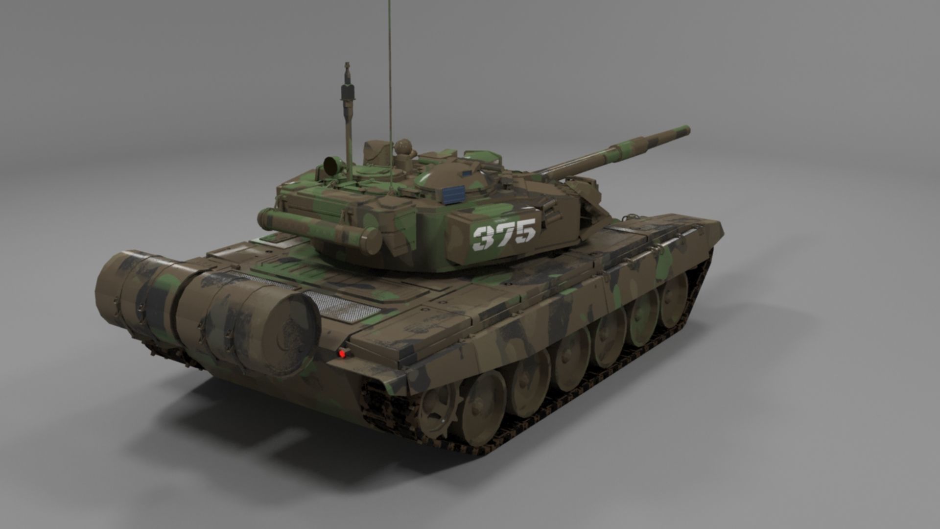 Weathered Camouflaged T90A Main Battle Tank 3D Model 3D model_13