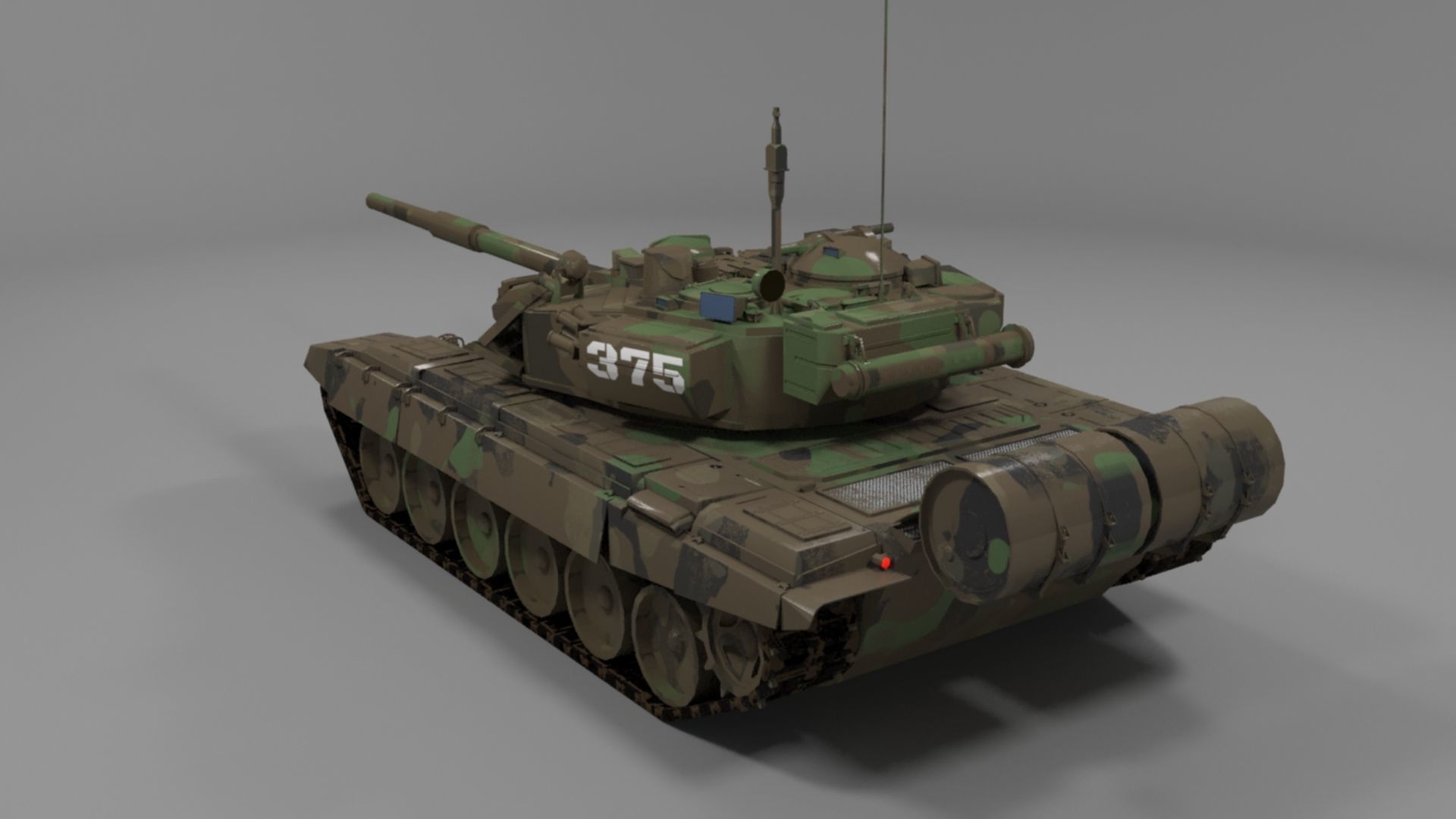 Weathered Camouflaged T90A Main Battle Tank 3D Model 3D model_9