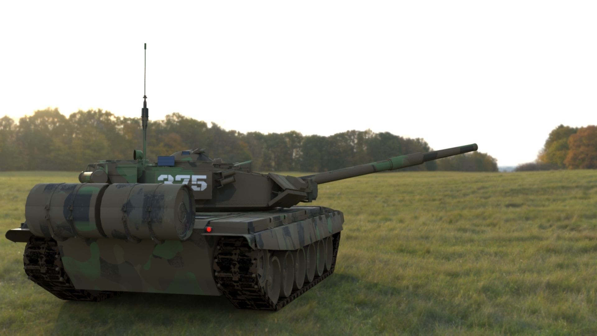 Weathered Camouflaged T90A Main Battle Tank 3D Model 3D model_4