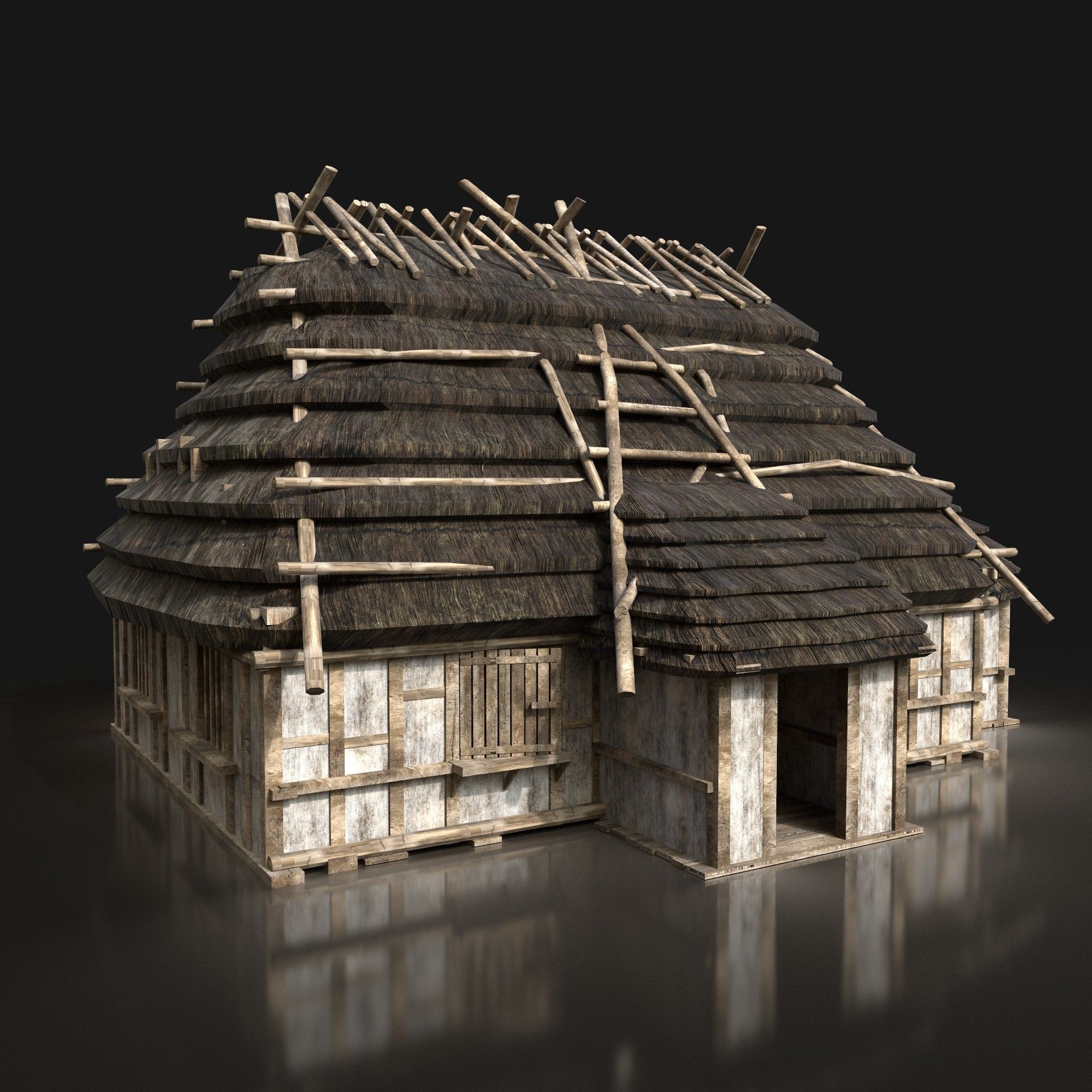 Next Gen AAA Medieval Village Collection - 7 Enterable Buildings Low-poly 3D model_2
