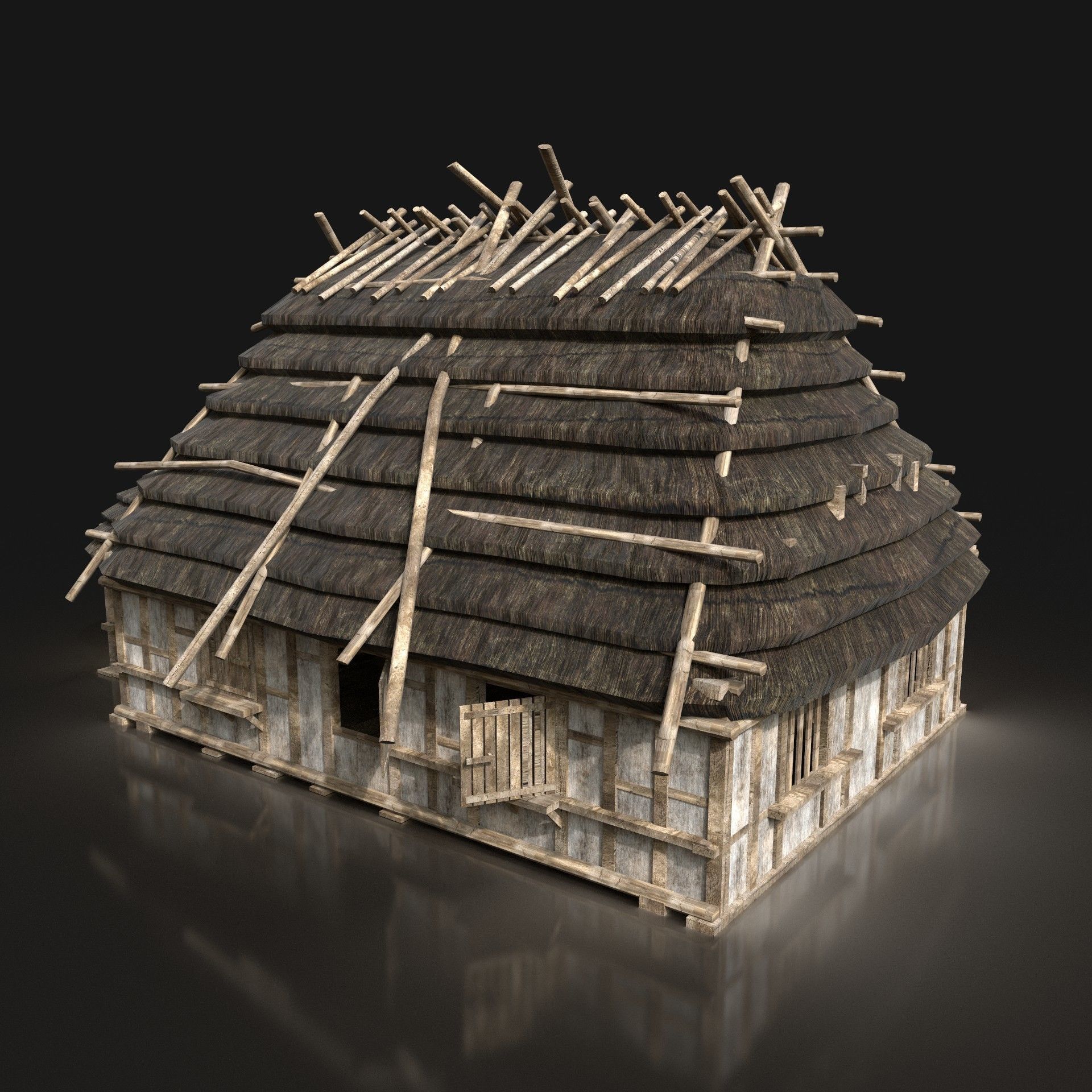 Next Gen AAA Medieval Village Collection - 7 Enterable Buildings Low-poly 3D model_4