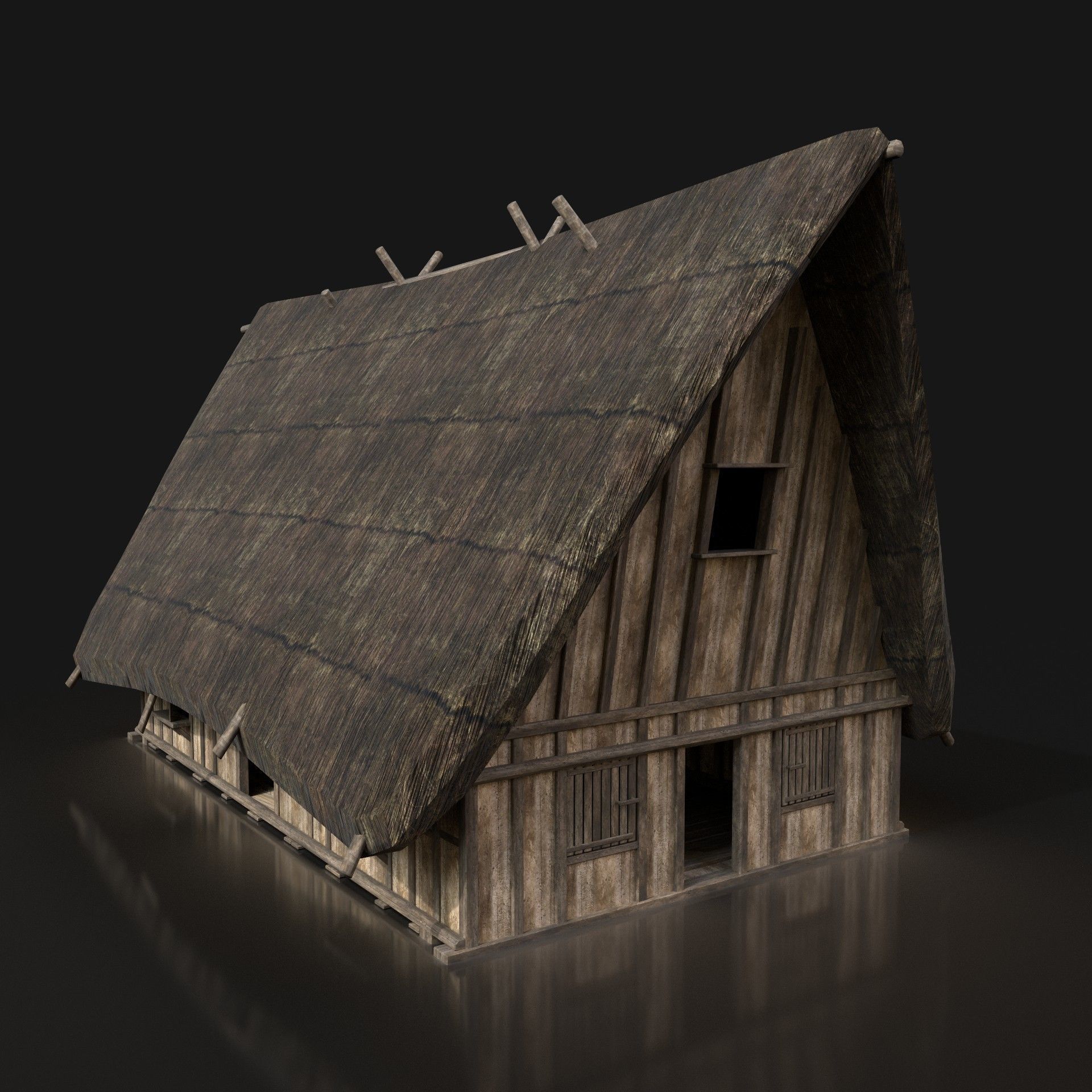 Next Gen AAA Medieval Village Collection - 7 Enterable Buildings Low-poly 3D model_26