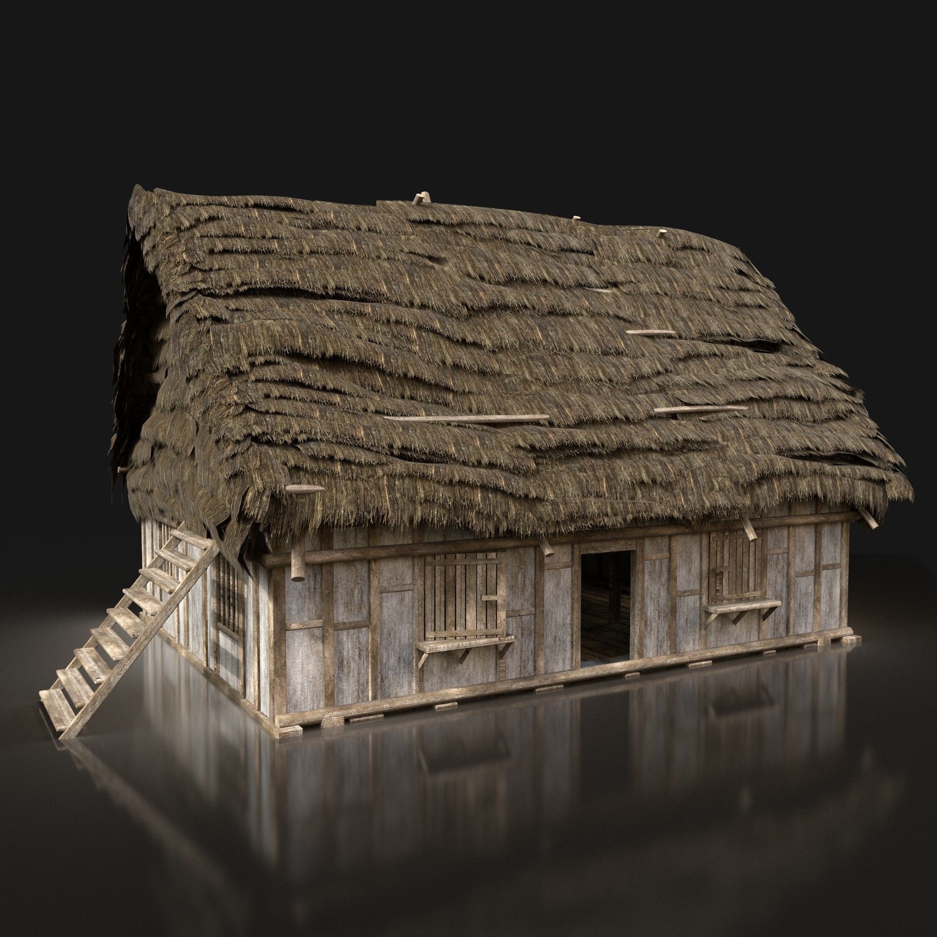 Next Gen AAA Medieval Village Collection - 7 Enterable Buildings Low-poly 3D model_12