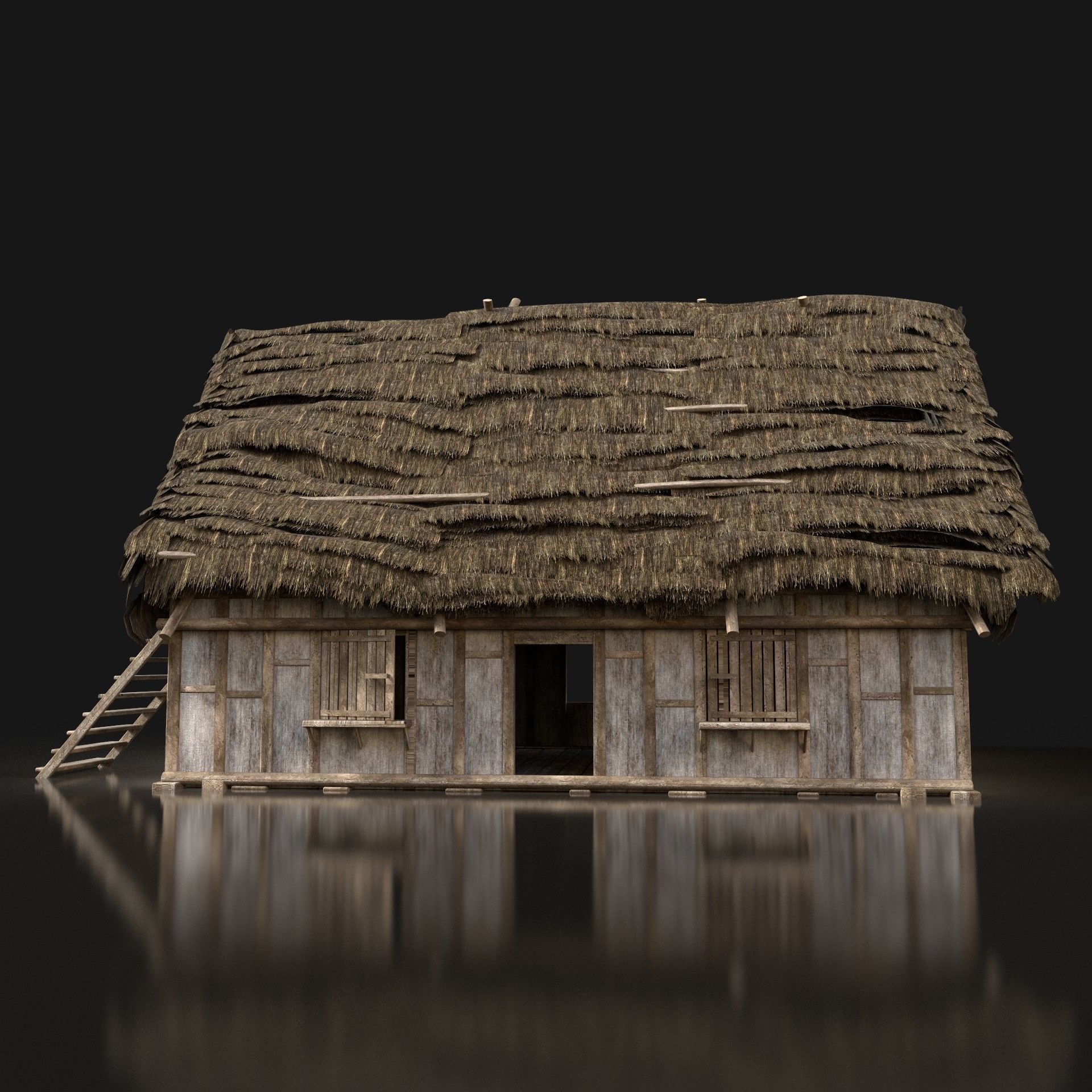 Next Gen AAA Medieval Village Collection - 7 Enterable Buildings Low-poly 3D model_13