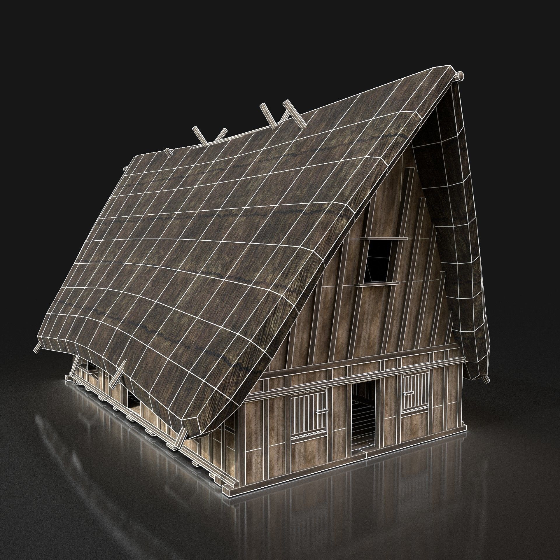 Next Gen AAA Medieval Village Collection - 7 Enterable Buildings Low-poly 3D model_30
