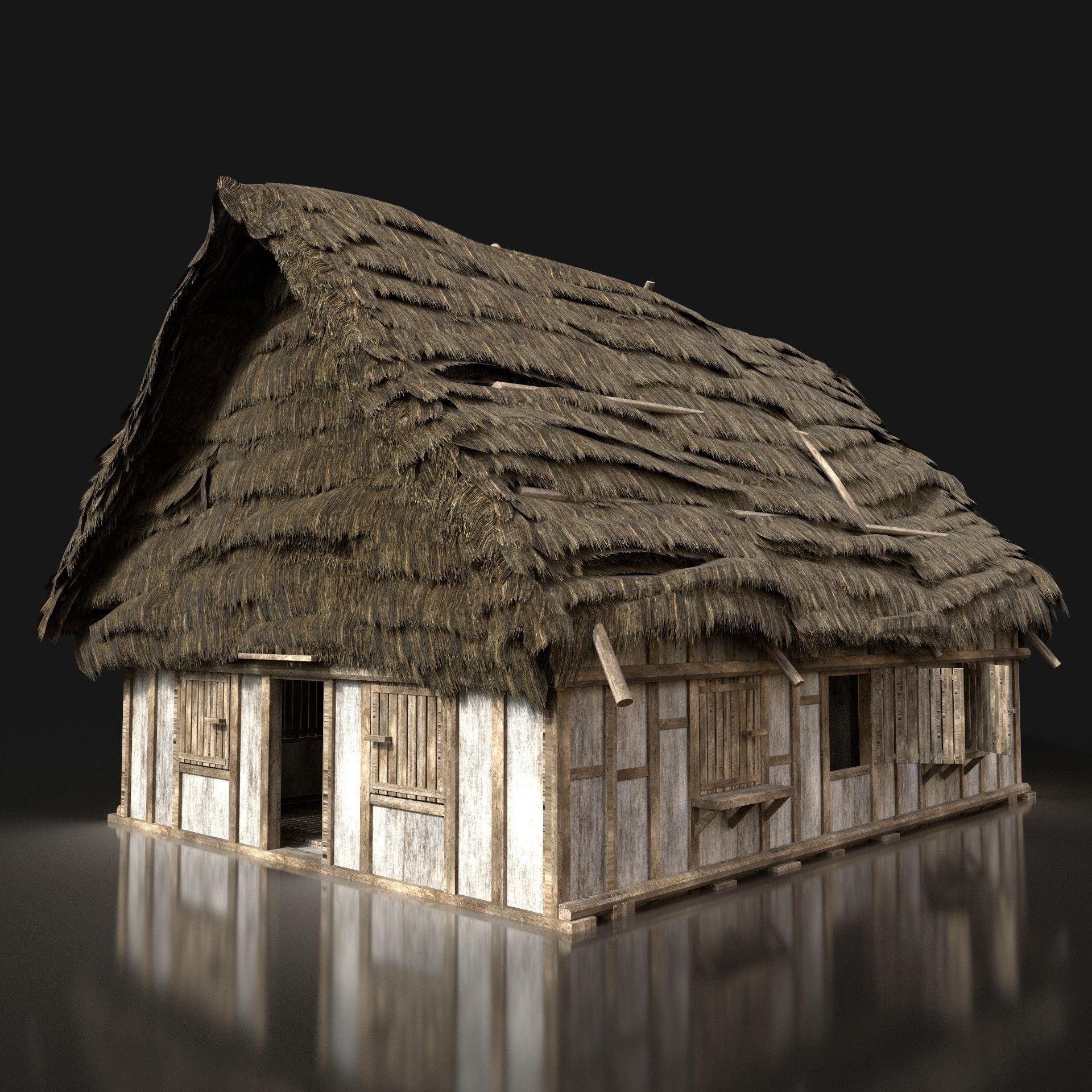 Next Gen AAA Medieval Village Collection - 7 Enterable Buildings Low-poly 3D model_11