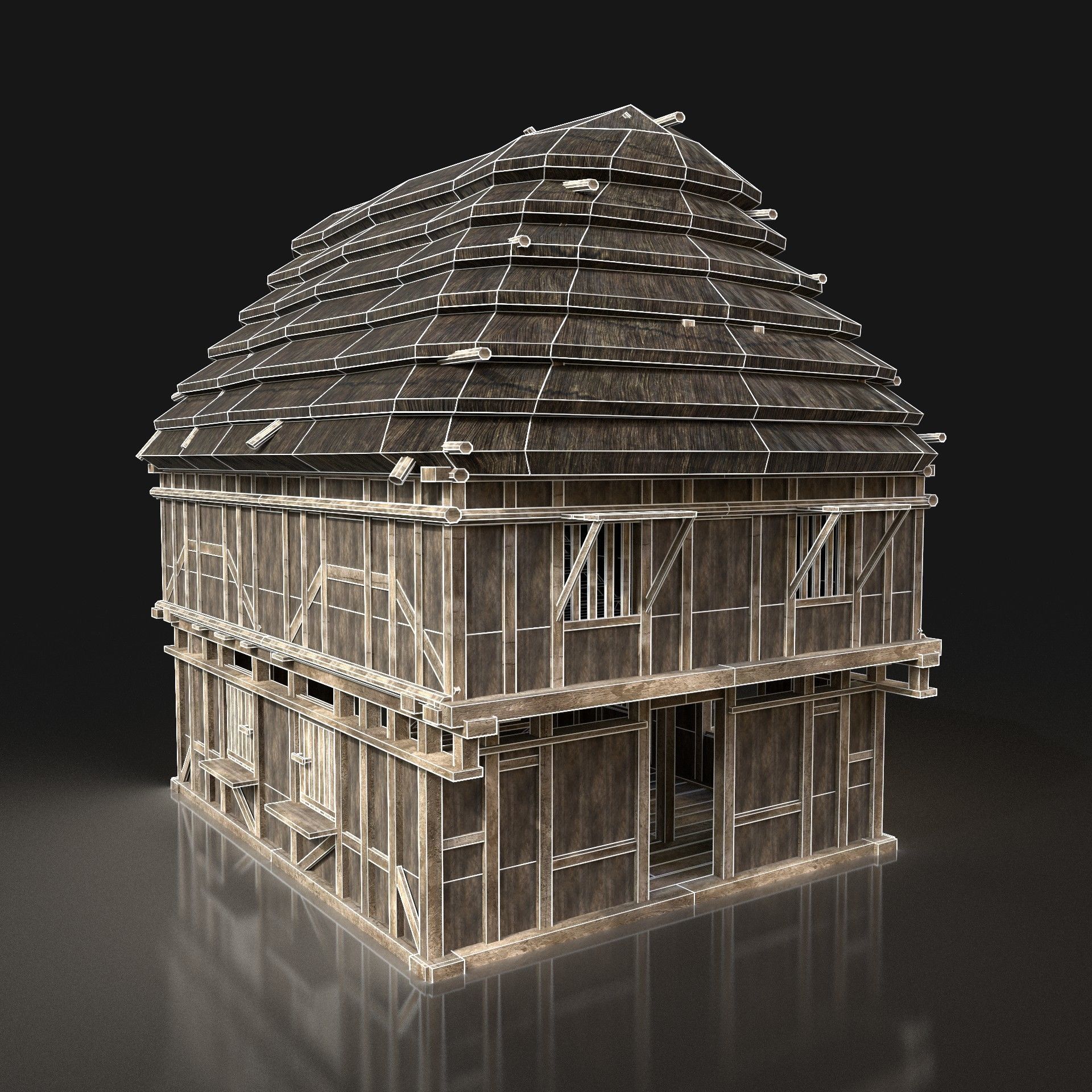 Next Gen AAA Medieval Village Collection - 7 Enterable Buildings Low-poly 3D model_25