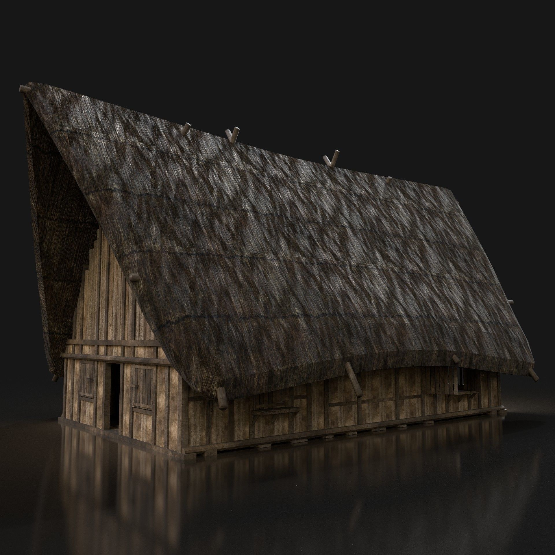 Next Gen AAA Medieval Village Collection - 7 Enterable Buildings Low-poly 3D model_34