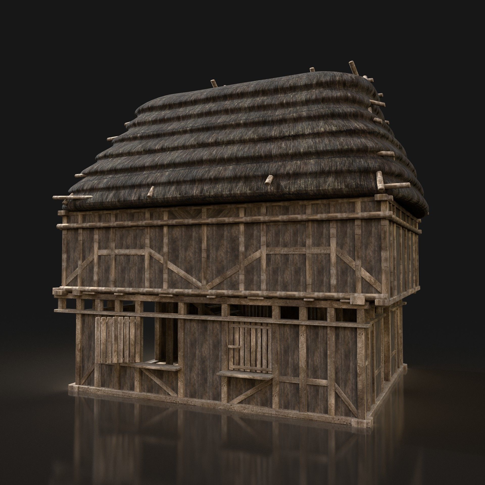 Next Gen AAA Medieval Village Collection - 7 Enterable Buildings Low-poly 3D model_23