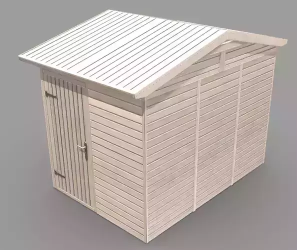 Wooden Garden Shed High-Poly Version 3D model