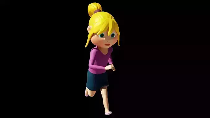 Character model 3d Tiffany rigged 60 animations