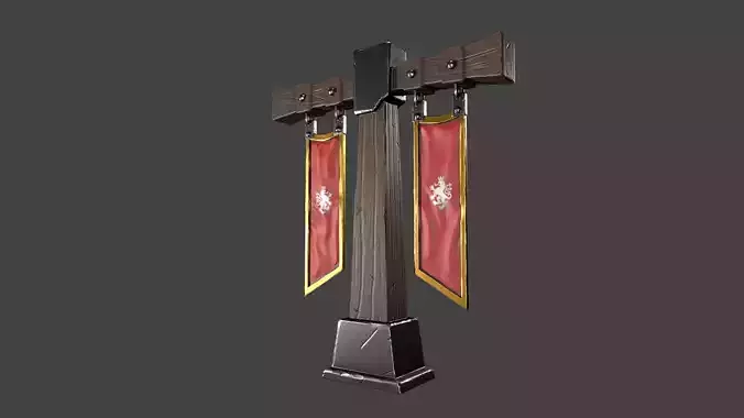 Medieval Pillar Low-poly 3D model