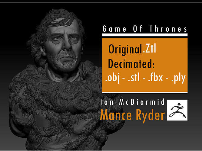 Ciaran Hinds - Mance Rayder - Game Of Thrones 3D print model