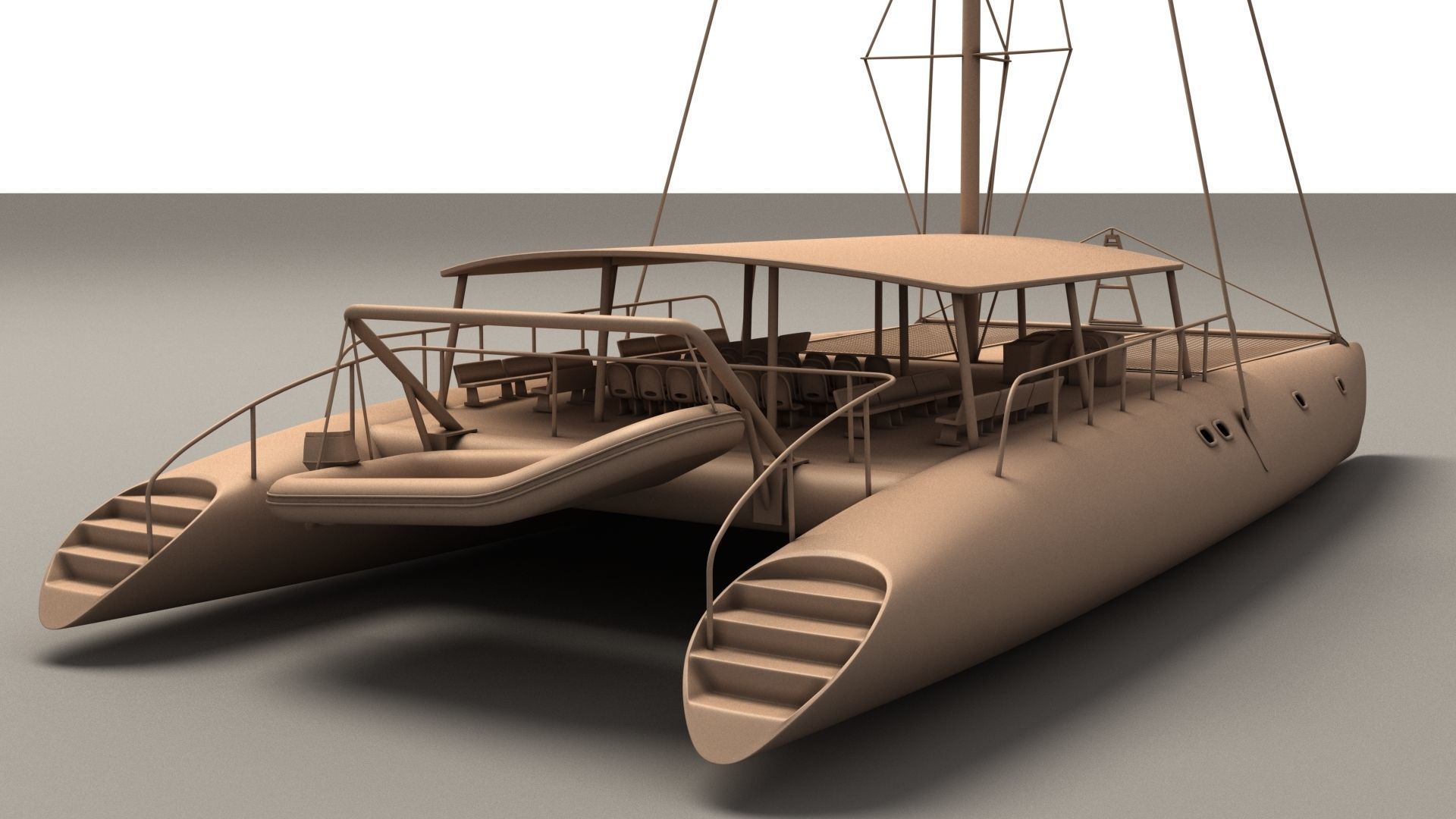 Catamaran 3D model_3