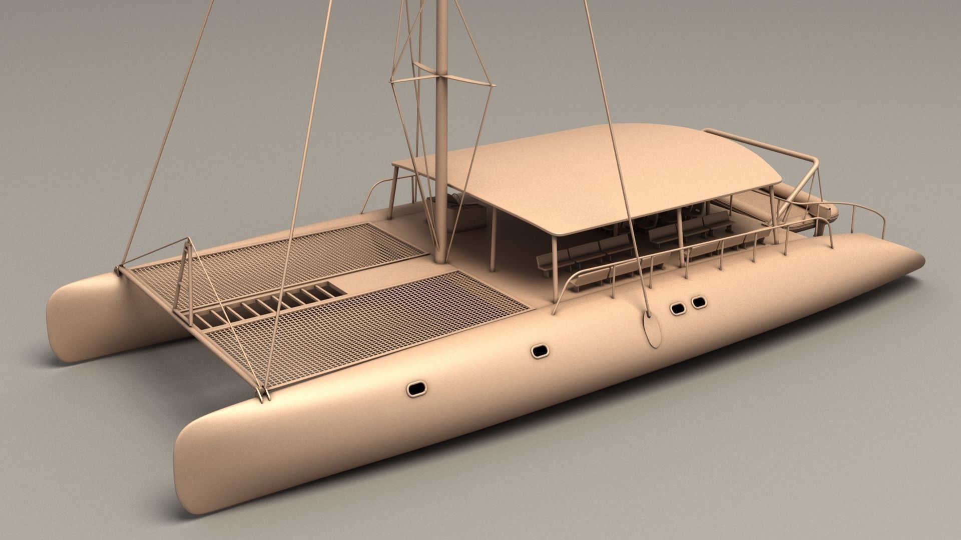 Catamaran 3D model_1
