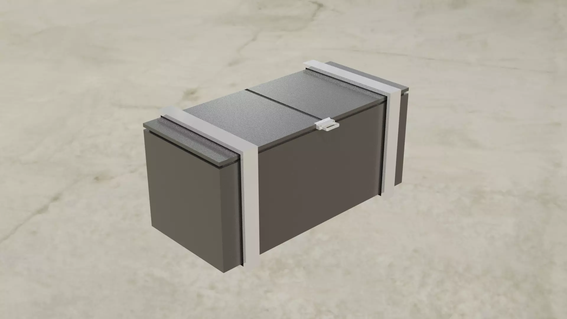 Steel Crate Free low-poly 3D model_0