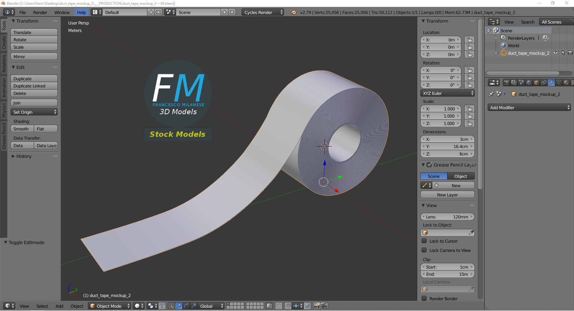 Duct tape mockup 2 3D model_9