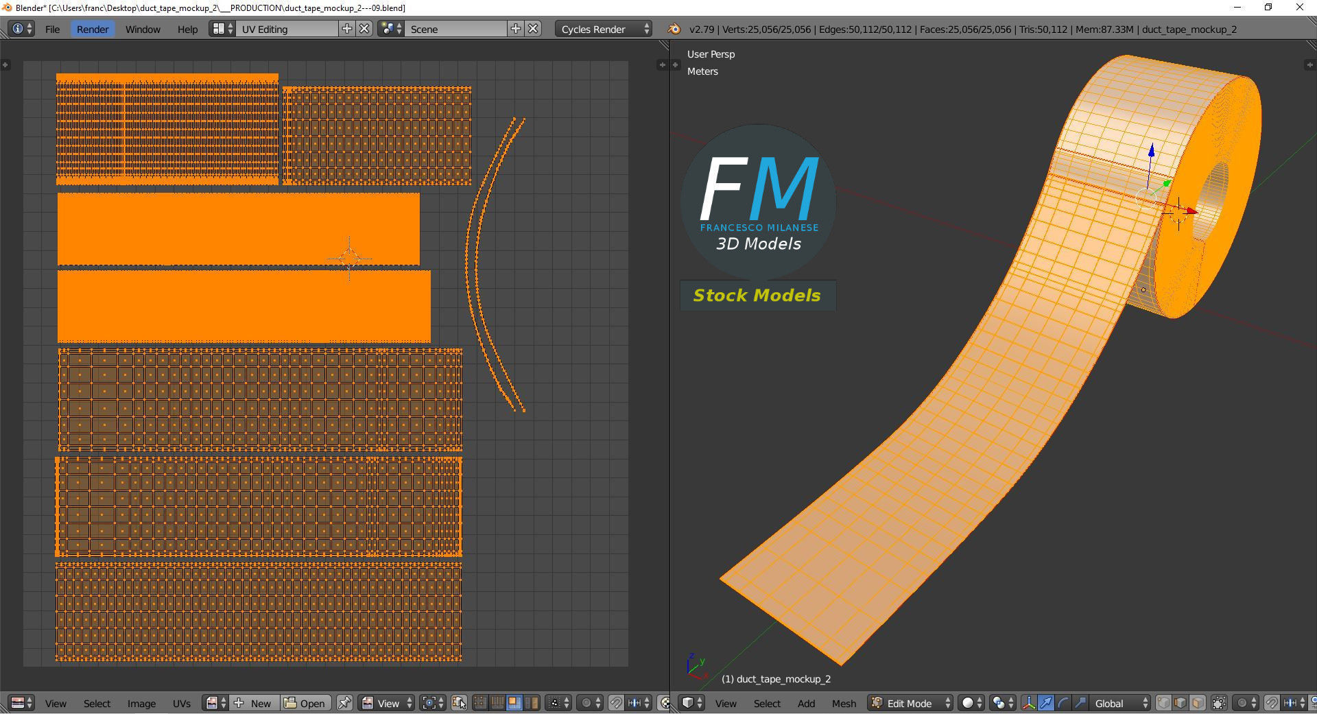 Duct tape mockup 2 3D model_10