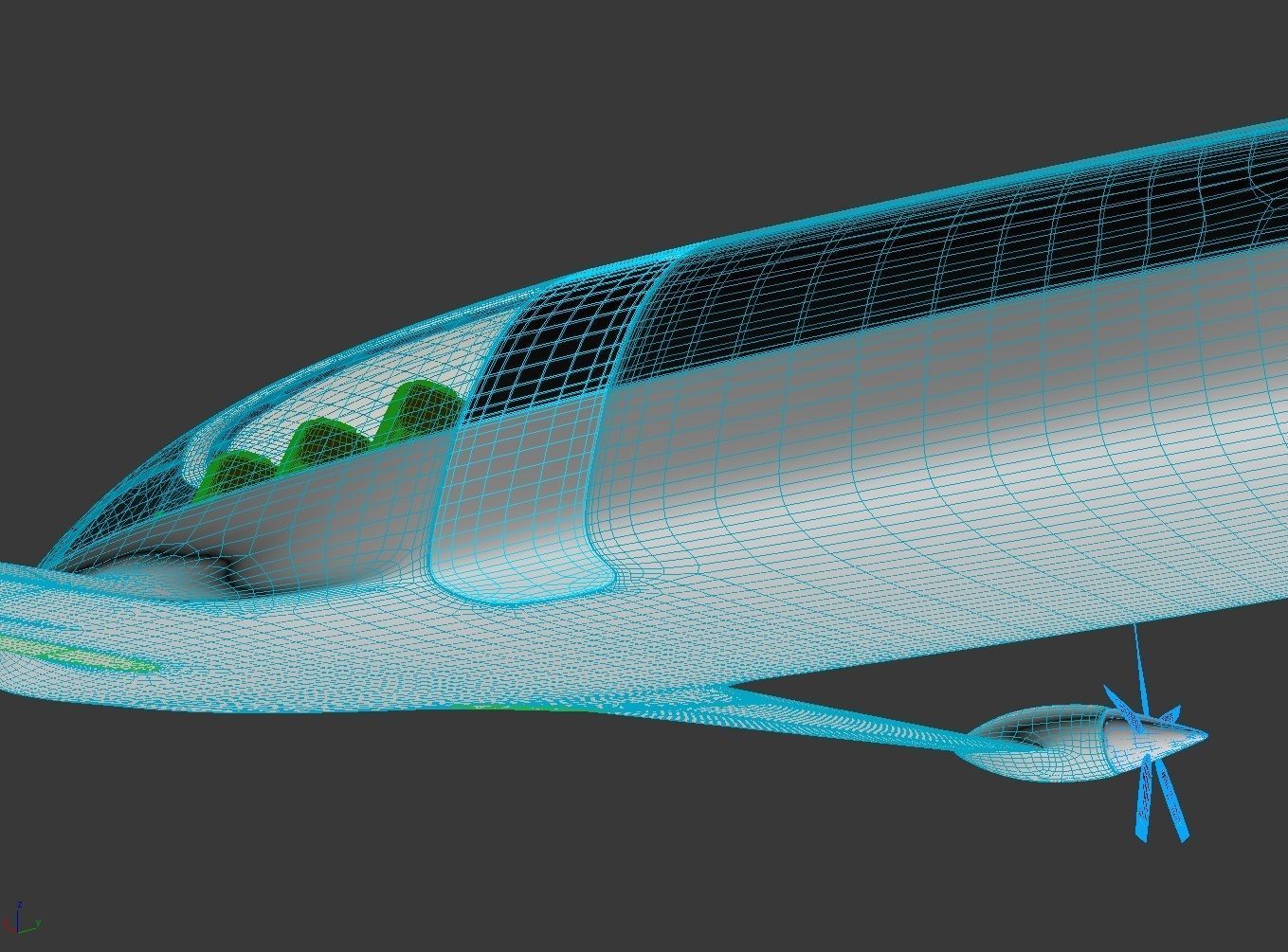 Electric Aircraft Alice Eviation Panoramic with Interior  3D model_42