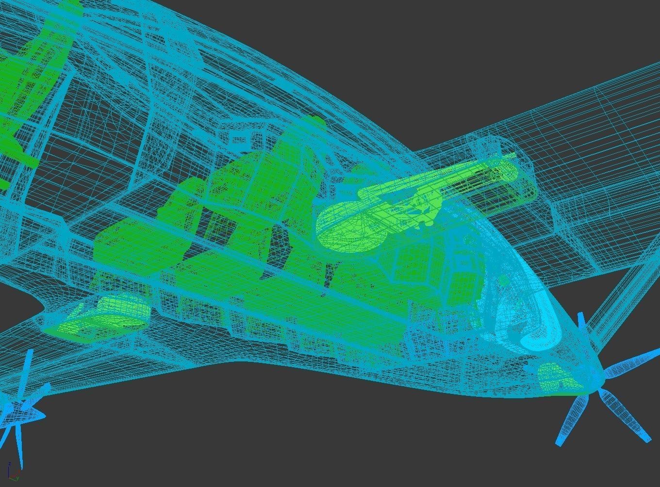 Electric Aircraft Alice Eviation Panoramic with Interior  3D model_45