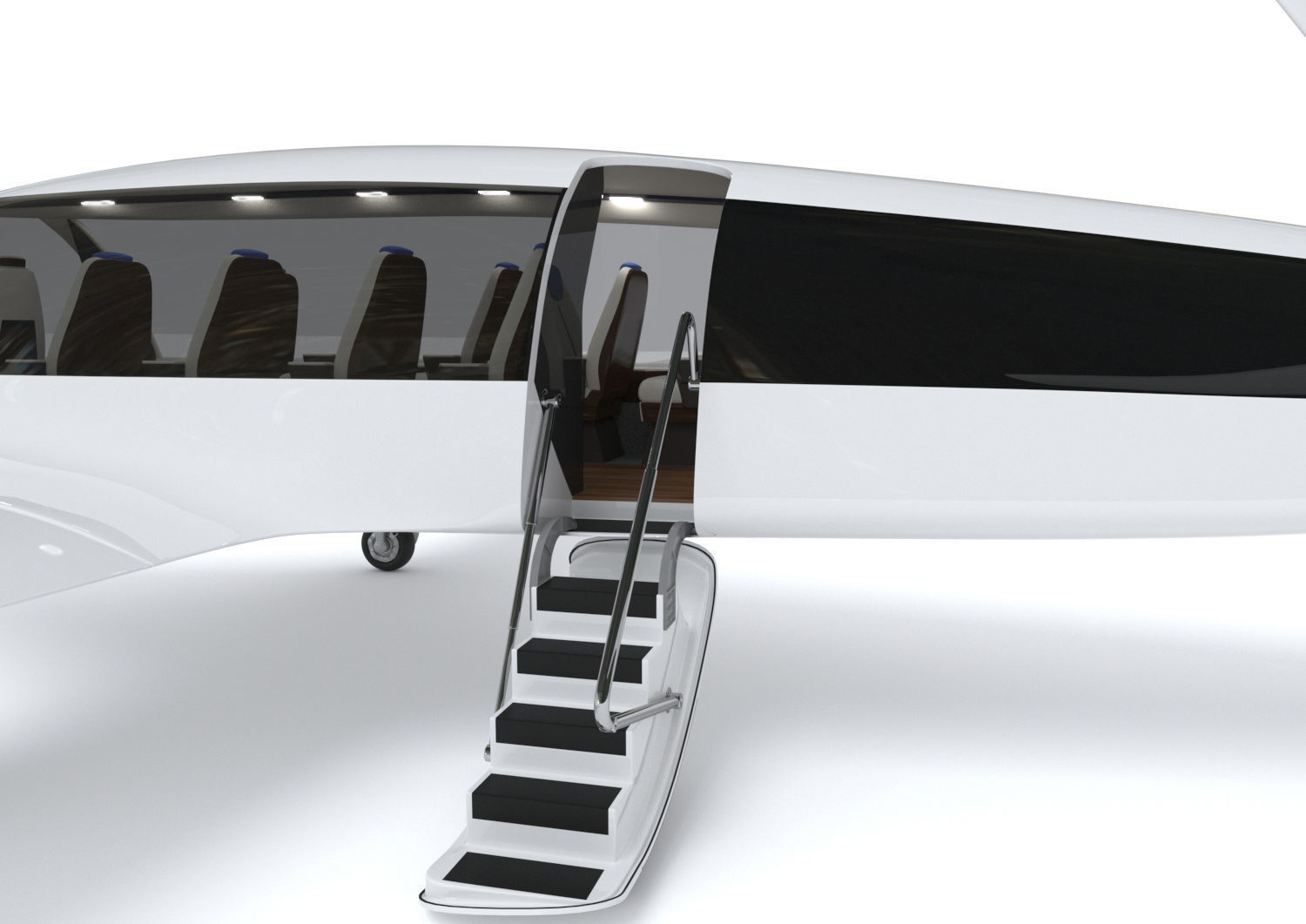 Electric Aircraft Alice Eviation Panoramic with Interior  3D model_8