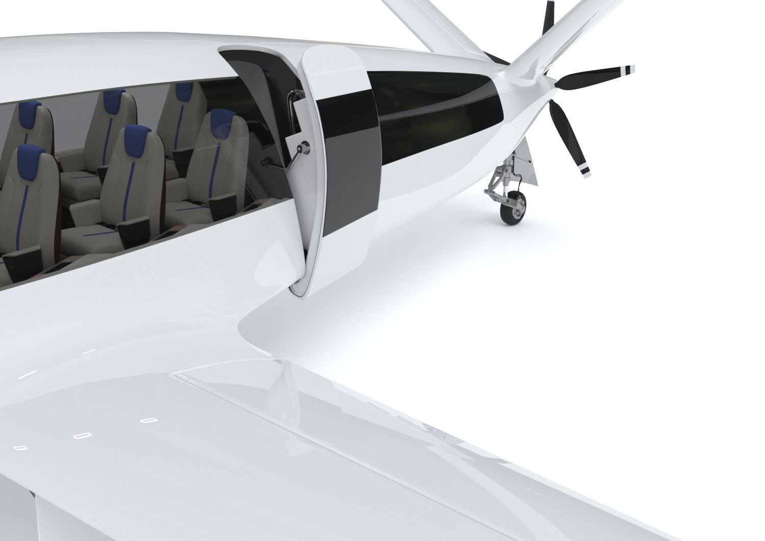 Electric Aircraft Alice Eviation Panoramic with Interior  3D model_13