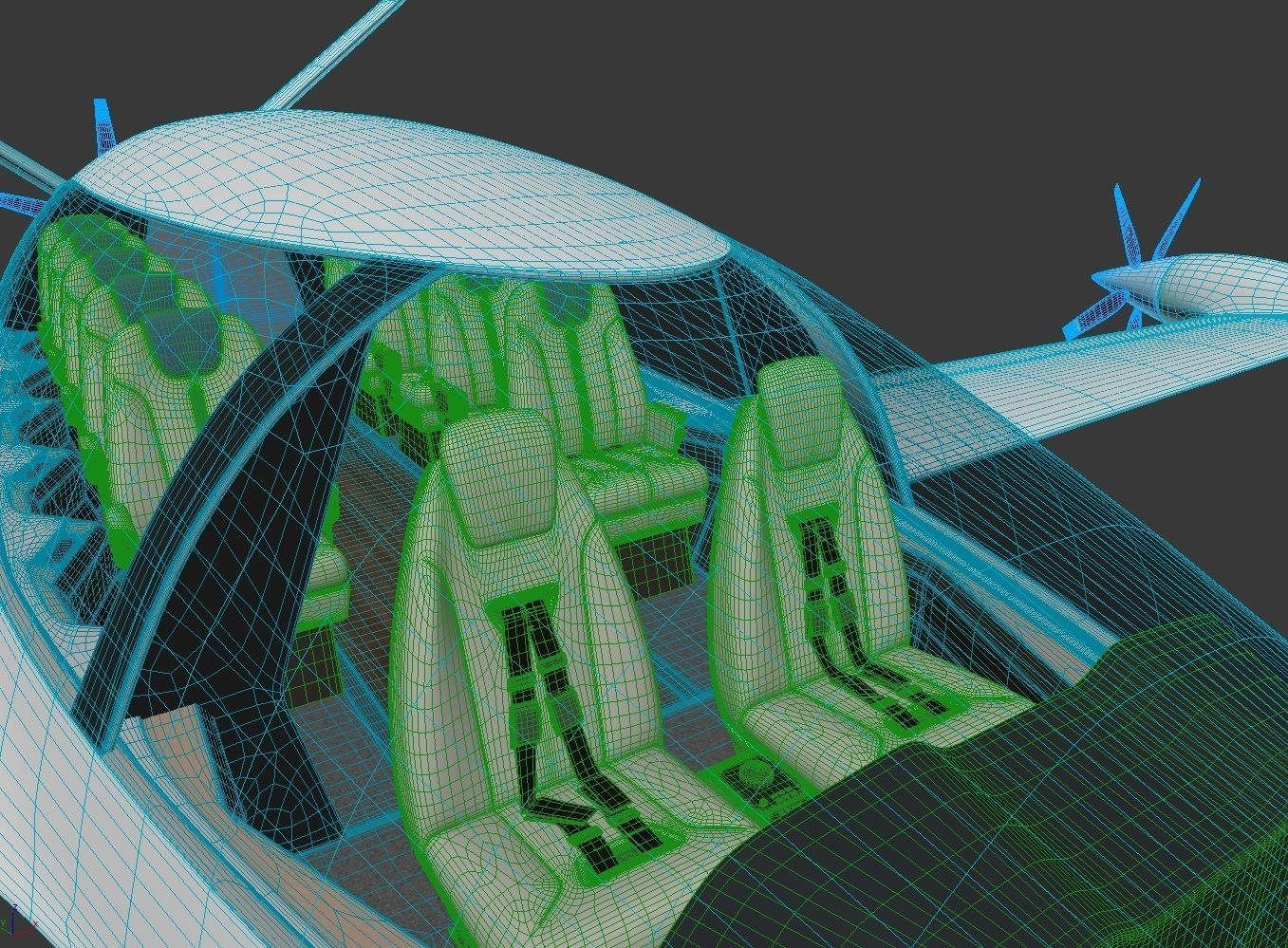 Electric Aircraft Alice Eviation Panoramic with Interior  3D model_36