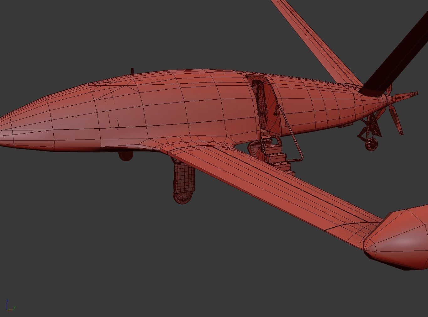 Electric Aircraft Alice Eviation Panoramic with Interior  3D model_30