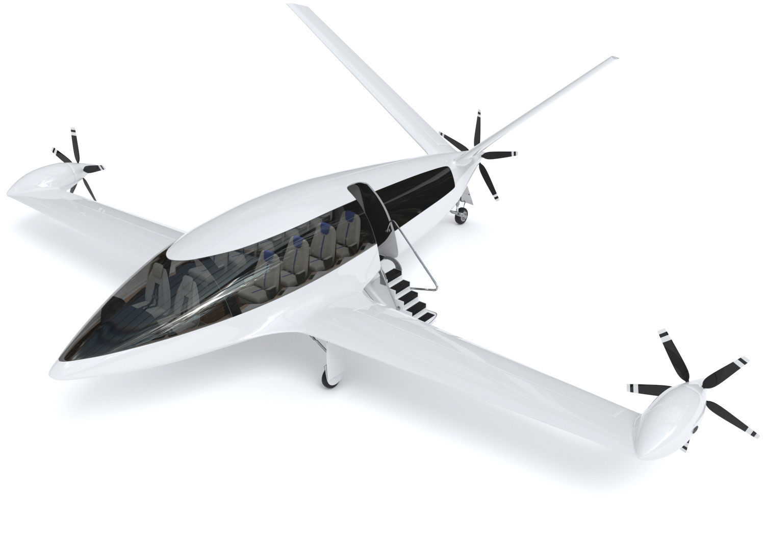 Electric Aircraft Alice Eviation Panoramic with Interior  3D model_3