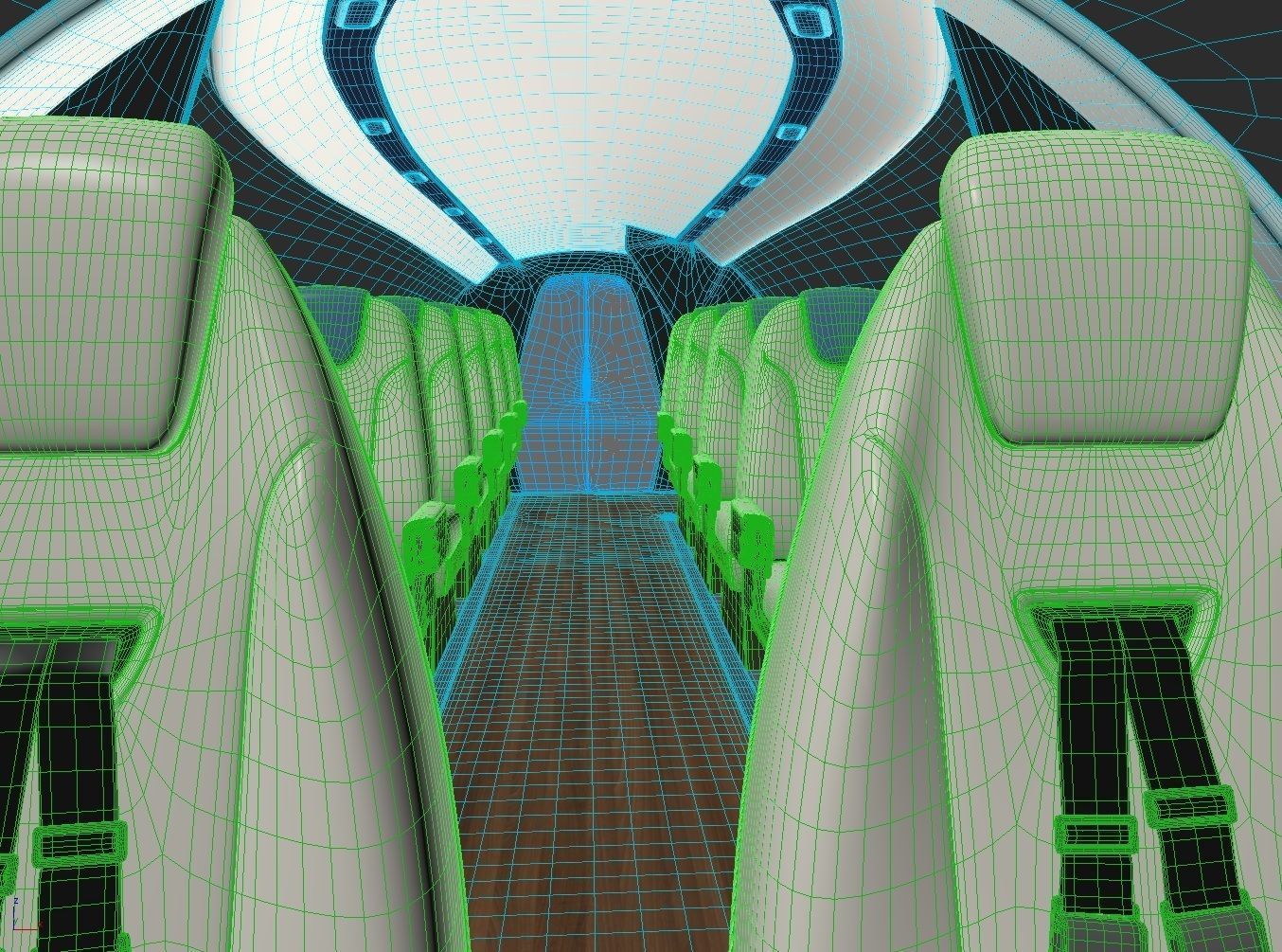 Electric Aircraft Alice Eviation Panoramic with Interior  3D model_37