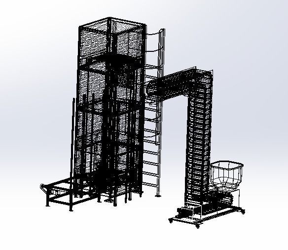 Z chain conveyor Assembly 3D model_2