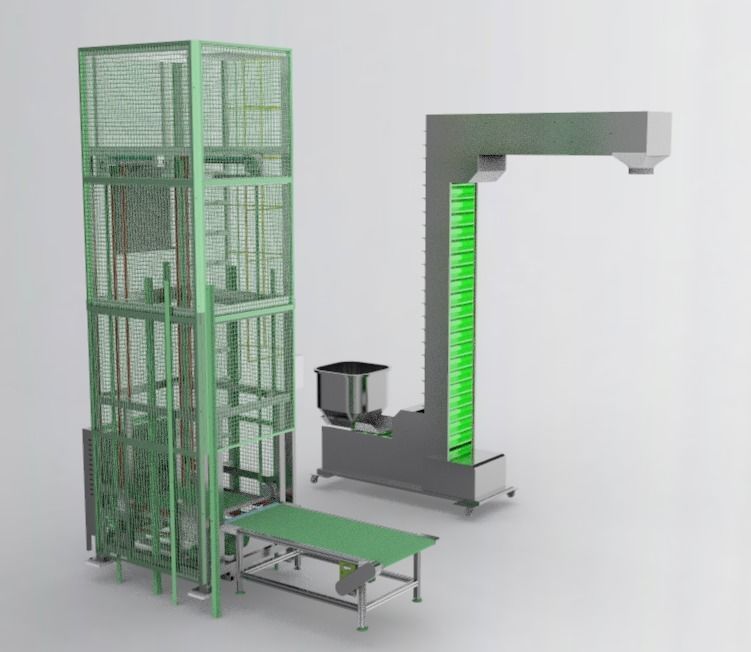 Z chain conveyor Assembly 3D model_1