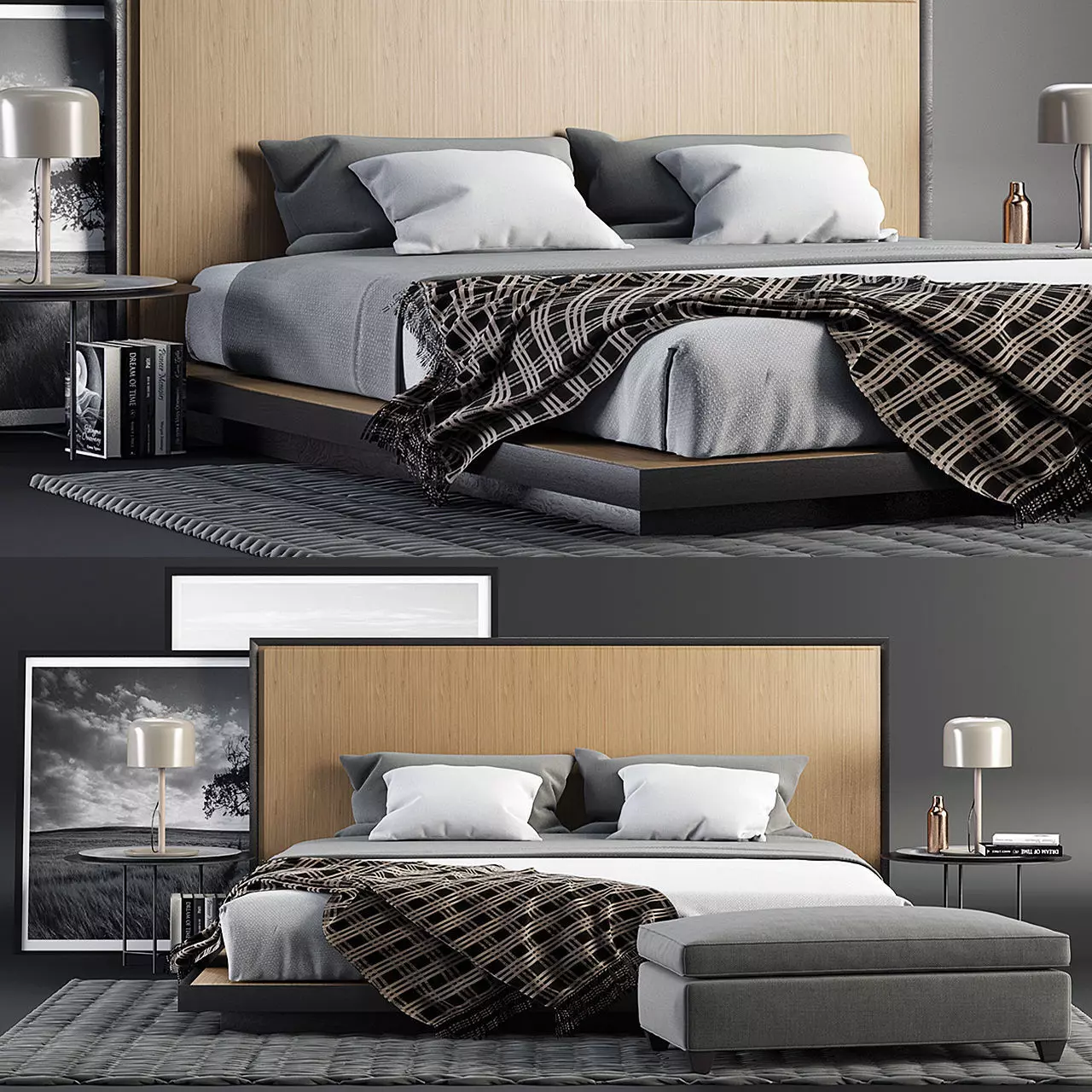 Envy King Bed SET 3D model_0