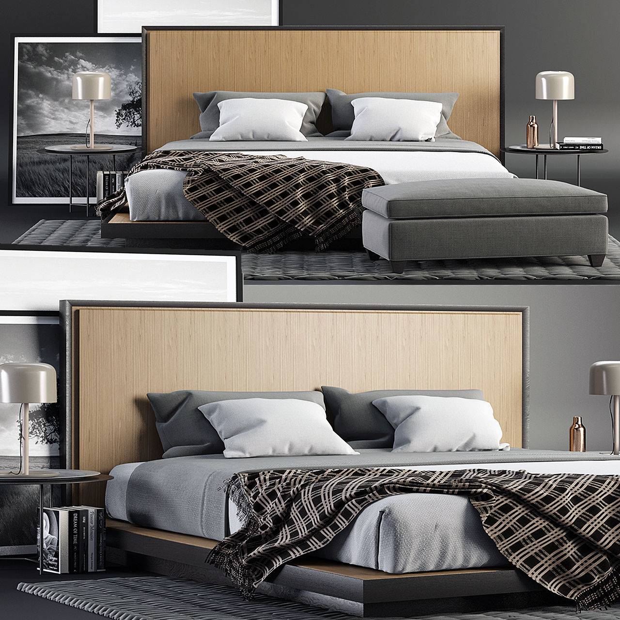 Envy King Bed SET 3D model_1