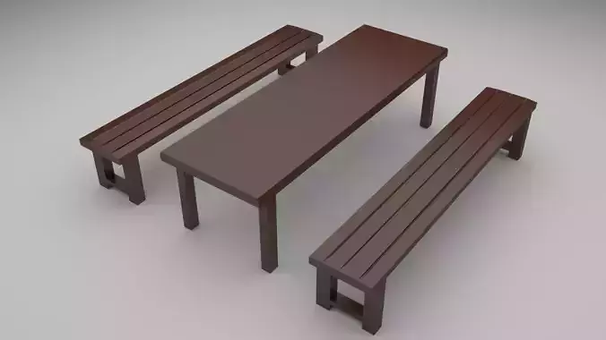 Table set two benches and