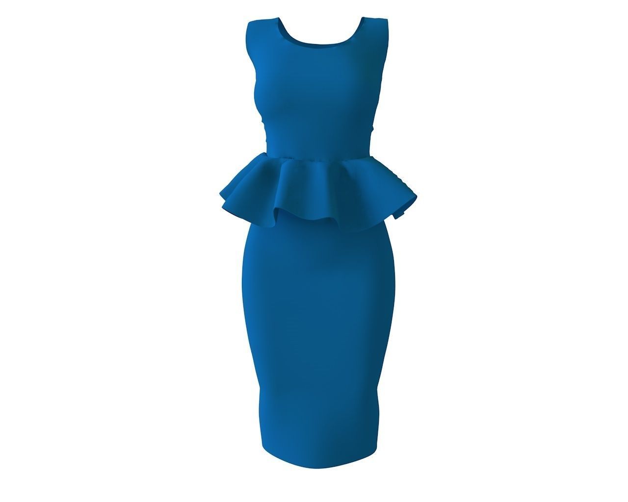 Stylish Designer Women peplum Dress 3D model 3D model_4