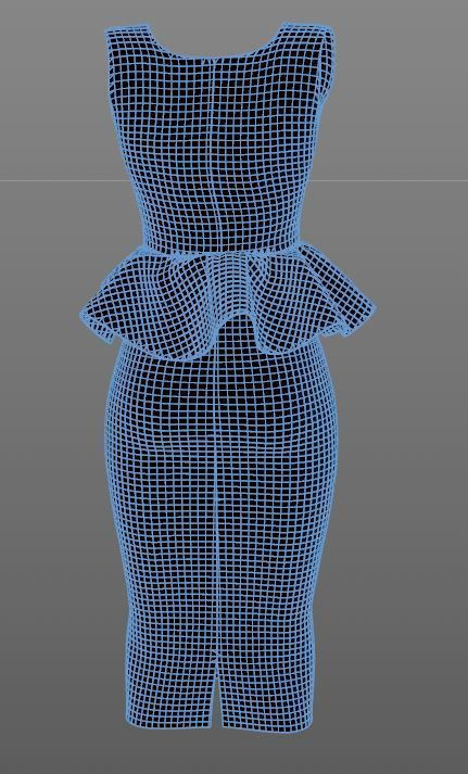 Stylish Designer Women peplum Dress 3D model 3D model_12